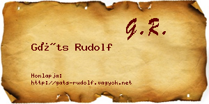 Gáts Rudolf névjegykártya